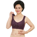 Front Button Bra Purple Color