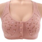 Front Button Bra Pink Color