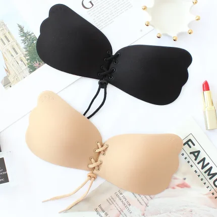 Cross-Border Invisible Breast Patch Lala Goddess Silicone Intimates Breast Patch Drawstring Push-Up Wing Bra Silicone Intimates Breast Patch
